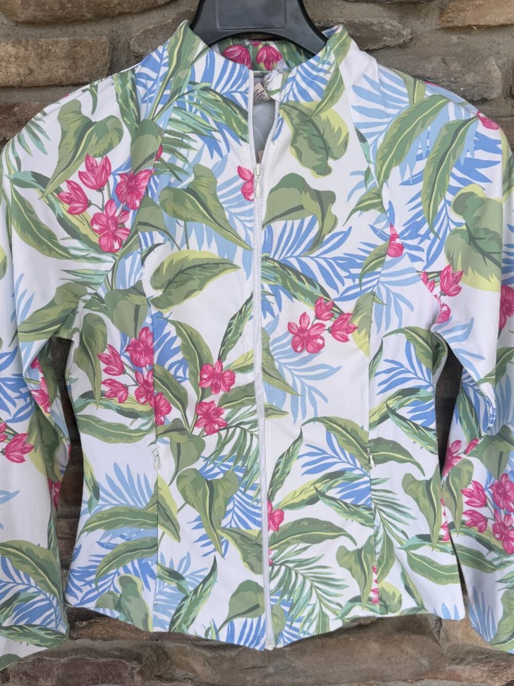 TOMMY BAHAMA GOLF/TENNIS Full Zip Top Jacket LS MED Floral Print NWT